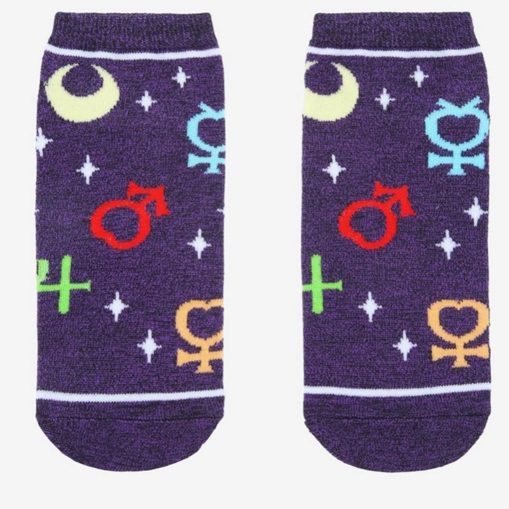 Sailor Moon Sailor Guardian Icons No-Show Socks Hot Topic